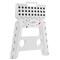 Casafield 13" Folding Step Stool with Handle, White - Portable Collapsible Small Plastic Foot Stool for Adults - Use in the Kitchen, Bathroom and Bedroom